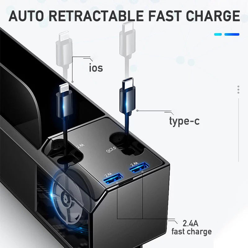 ChargeGuard™ Car Organizer with Charger Cable