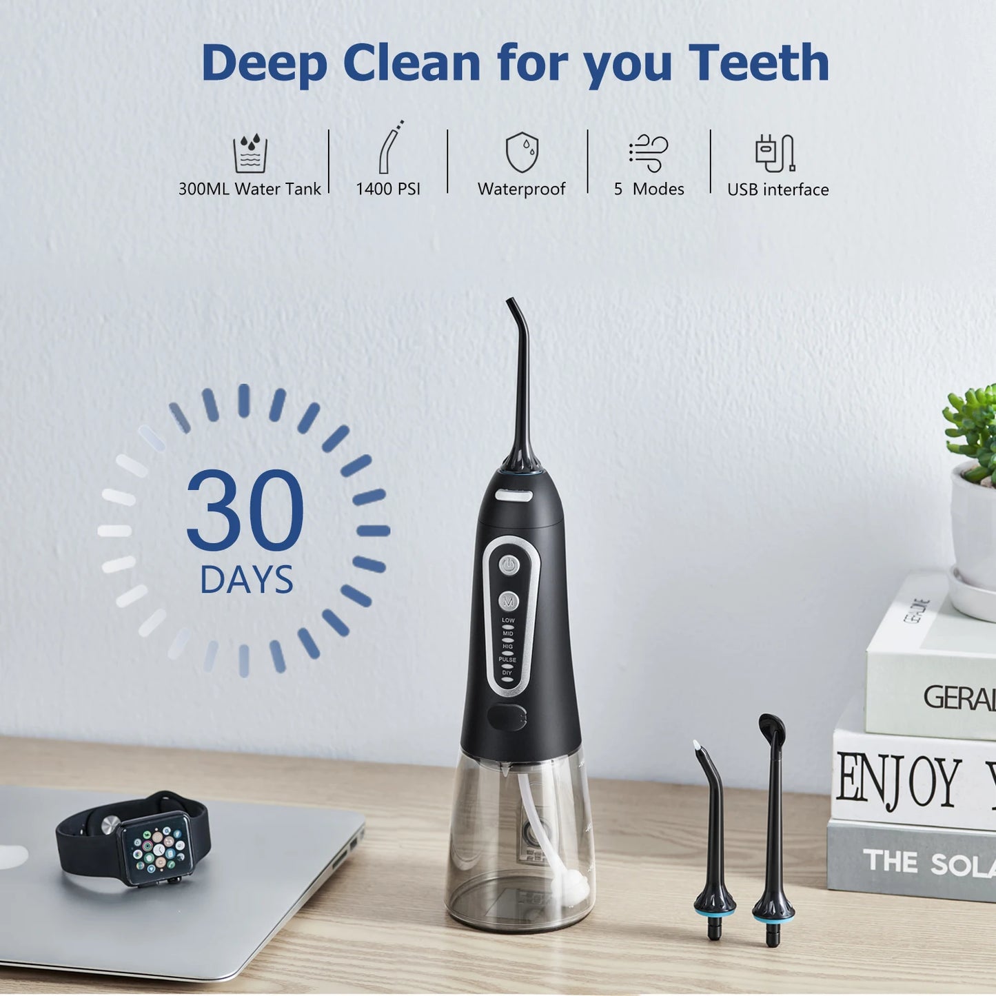 AquaGlow™ USB Rechargeable Oral Irrigator